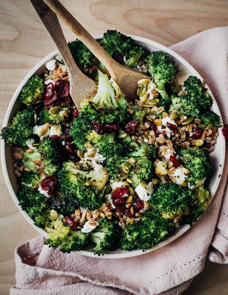 Roasted Broccoli Salad with Lemon Vinaigrette